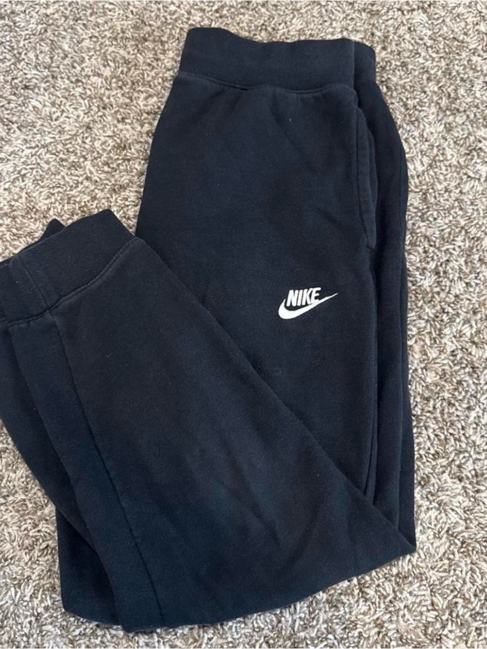 Nike Black Kids Joggers with White Swoosh Logo